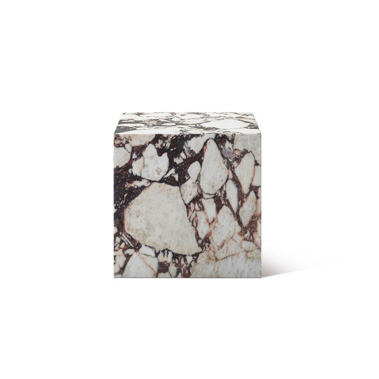 Kaia Marble Plinth Cube Small Side Table - Calacatta Viola – The