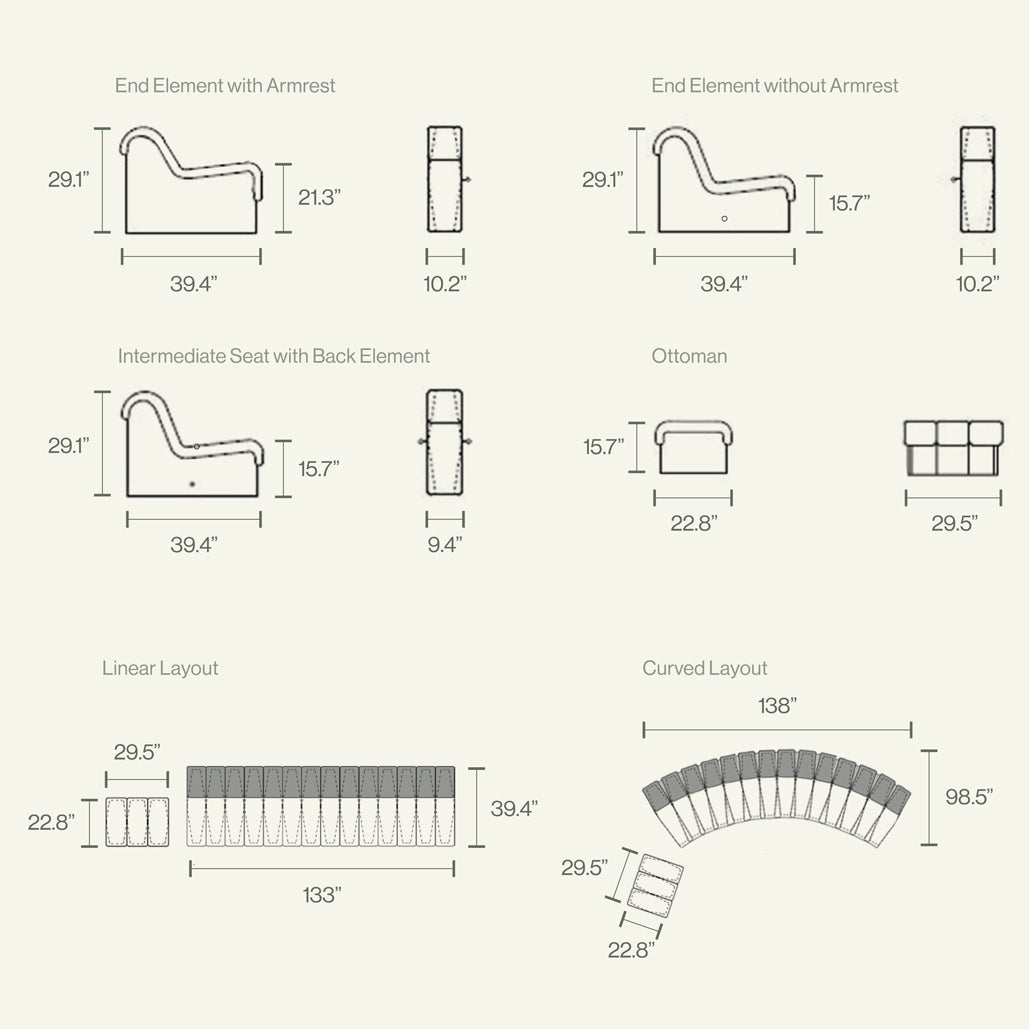 'De Sede' Reproduction Modular Sofa