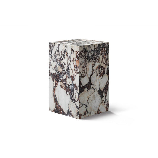 Kaia Marble Plinth Block Tall End Table - Calacatta Viola